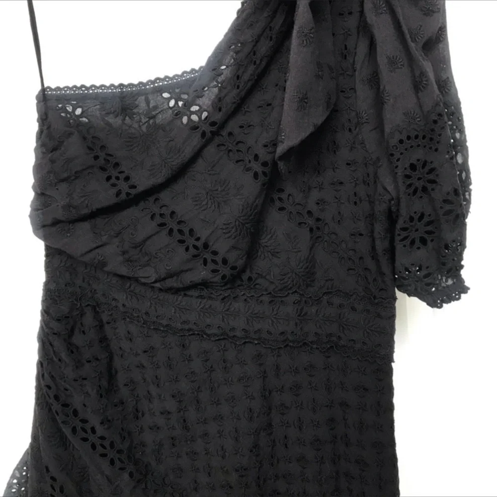 Ulla Johnson Gwyneth One Shoulder Eyelet Dress S/4 - Picture 6 of 6